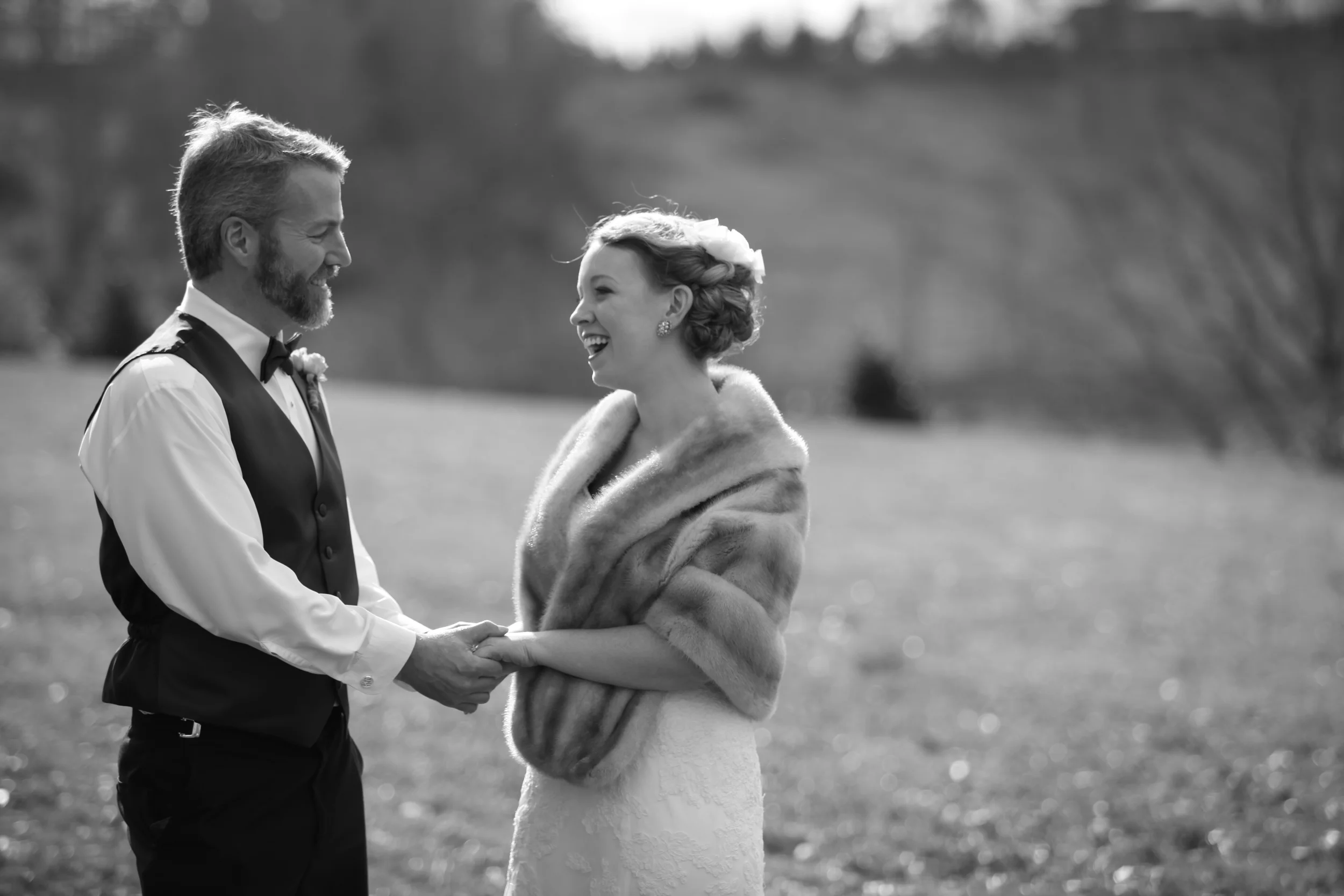 Outdoor wedding ceremony photograph at Yesterdays Spaces in Leicester, North Carolina by Asheville Photographer, Ryan Bumgarner.&nbsp; 