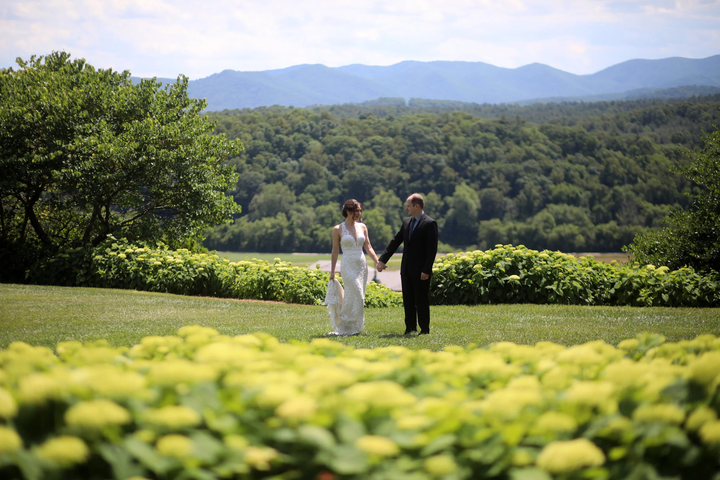 The beautiful gardens and view from the Biltmore Inn