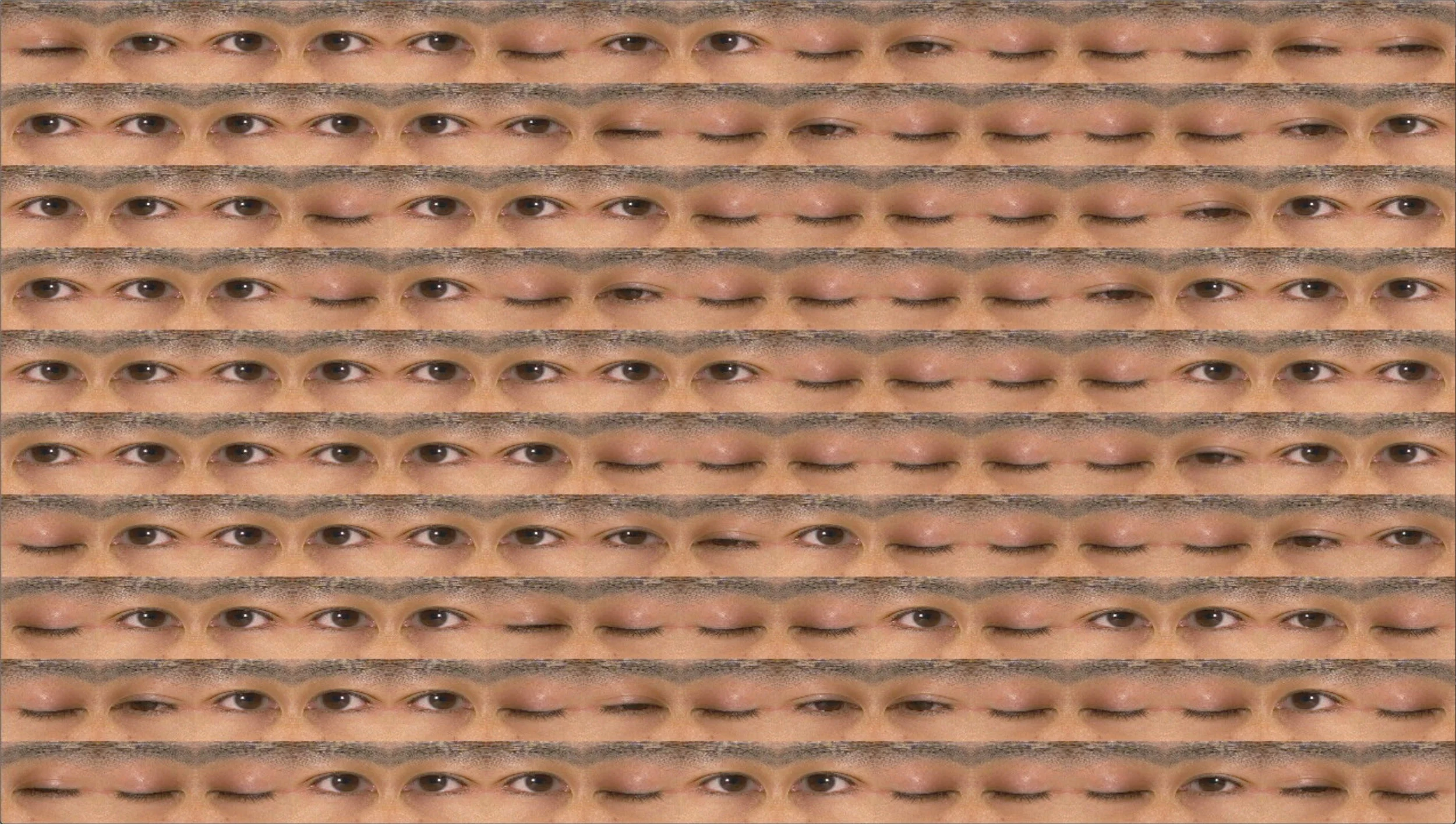 © George Legrady Blink (2006) {A software generated animation that consists of a matrix of eyes that open and close by taking stock of their neighbors’ actions. Sometimes they want to be like their neighbors other times they decide against it}