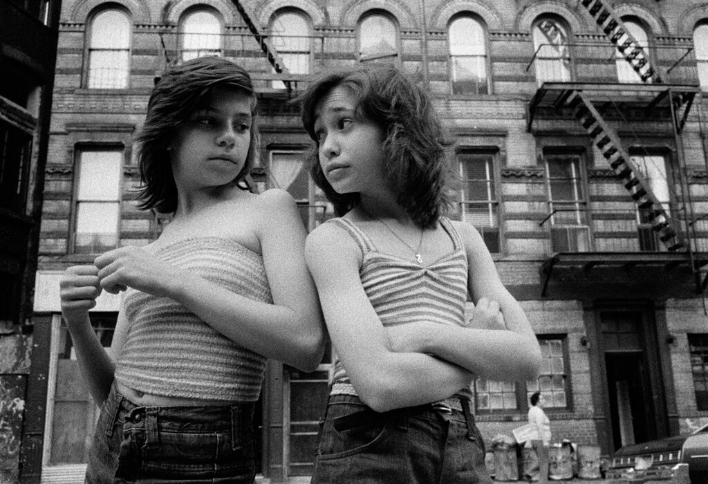 Dee and Lisa on Mott Street, Little Italy, New York, 1976