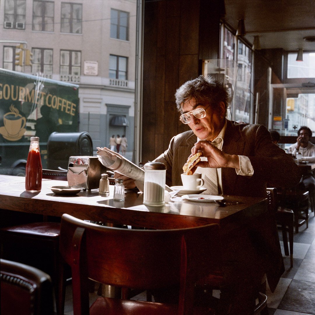 Coffee and a Sandwich on Union Square, 1985.