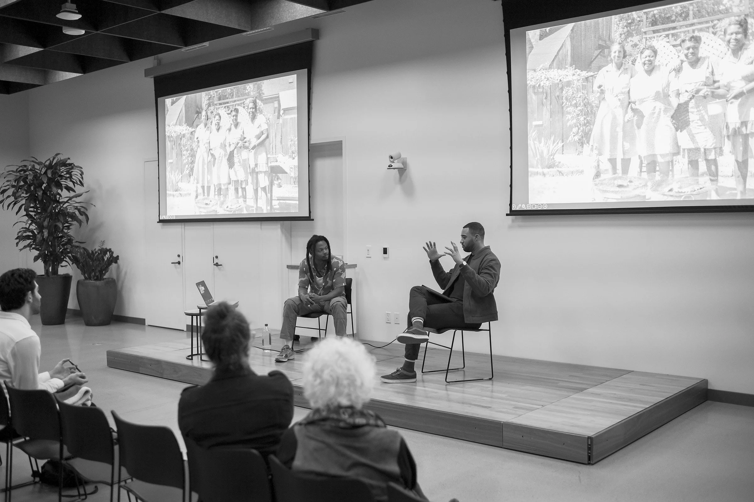 Adrian L. Burrell in conversation with Luke Williams. Block Community Hub, October 26, 2023.