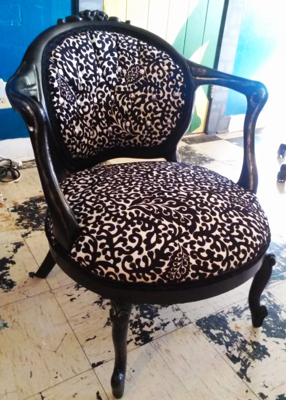  Chair reupholstery, done on commission.&nbsp; 