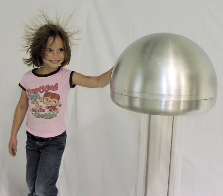 Générateur électrostatique Van De Graaff - Machine à Effets Physiques / électricité Statique - Dimensions 36x30x21 Cm