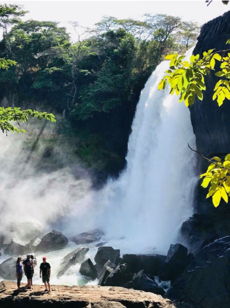 My dad, brother, and I by Chishimba Falls.
