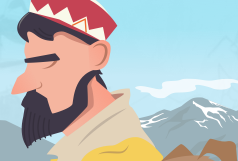 An in-progress shot of an illustration inspired by the shepherds of Northern India. 