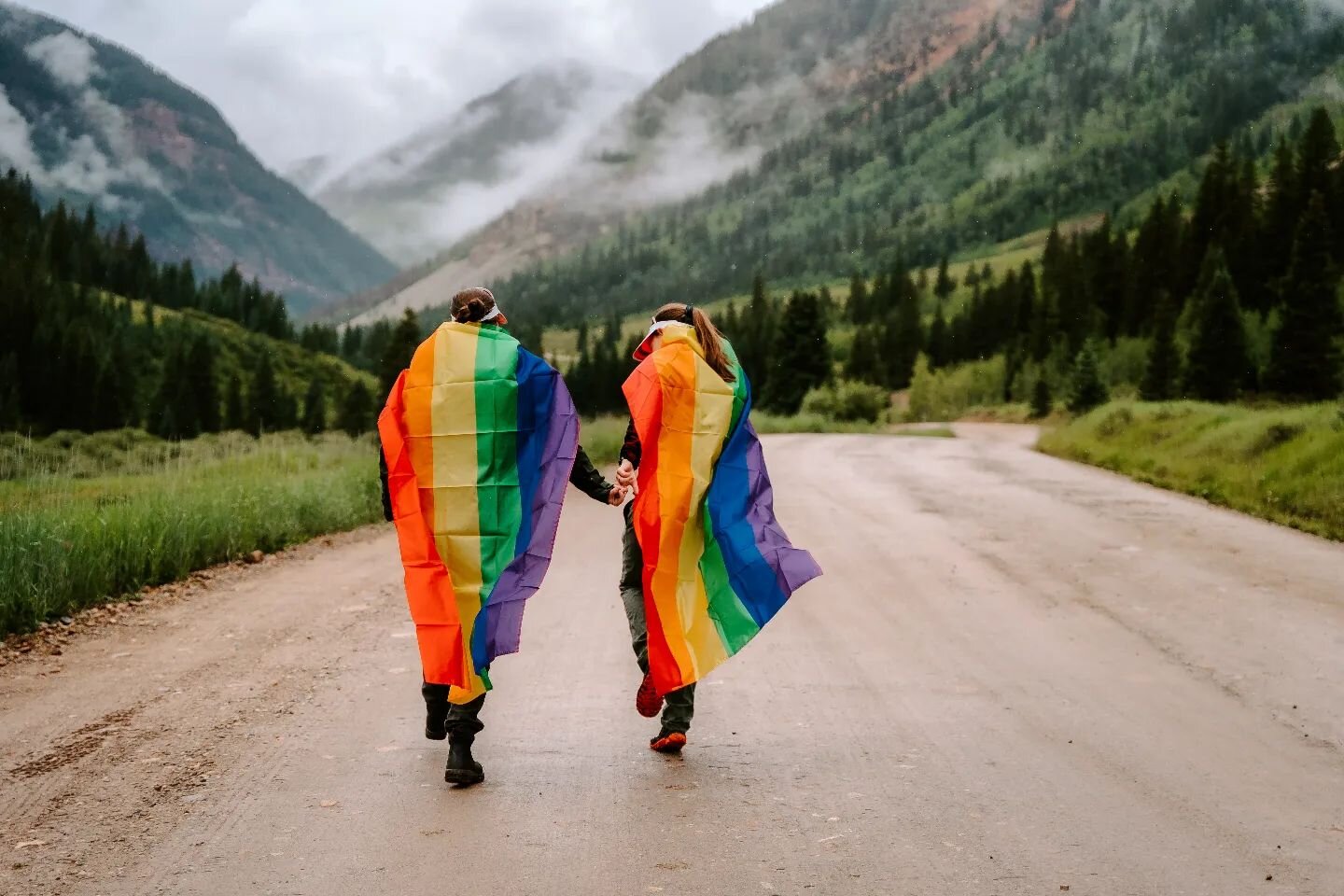 Probably my all time favorite photo of these two. What a magical day! 
#pride #coelopement #nmphotographer #nmengagementphotographer #coelopementphotographer #elope #radcouples