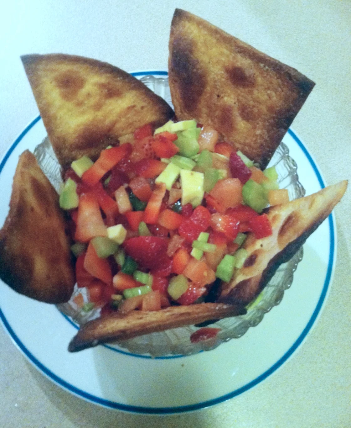Strawberry Avocado Salsa with Homemade Tortilla Chips Recipe