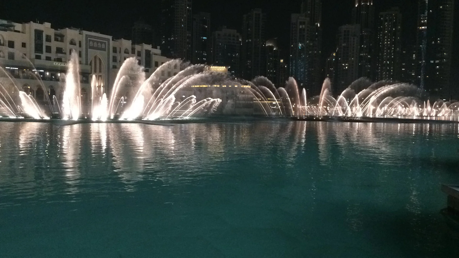 The show at the Dubai fountains is free and happens daily. If you are headed to Dubai - Add it to your must see list.