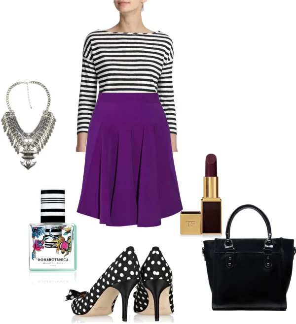 Style Edit : Strips and Polka Dot with a pop of color