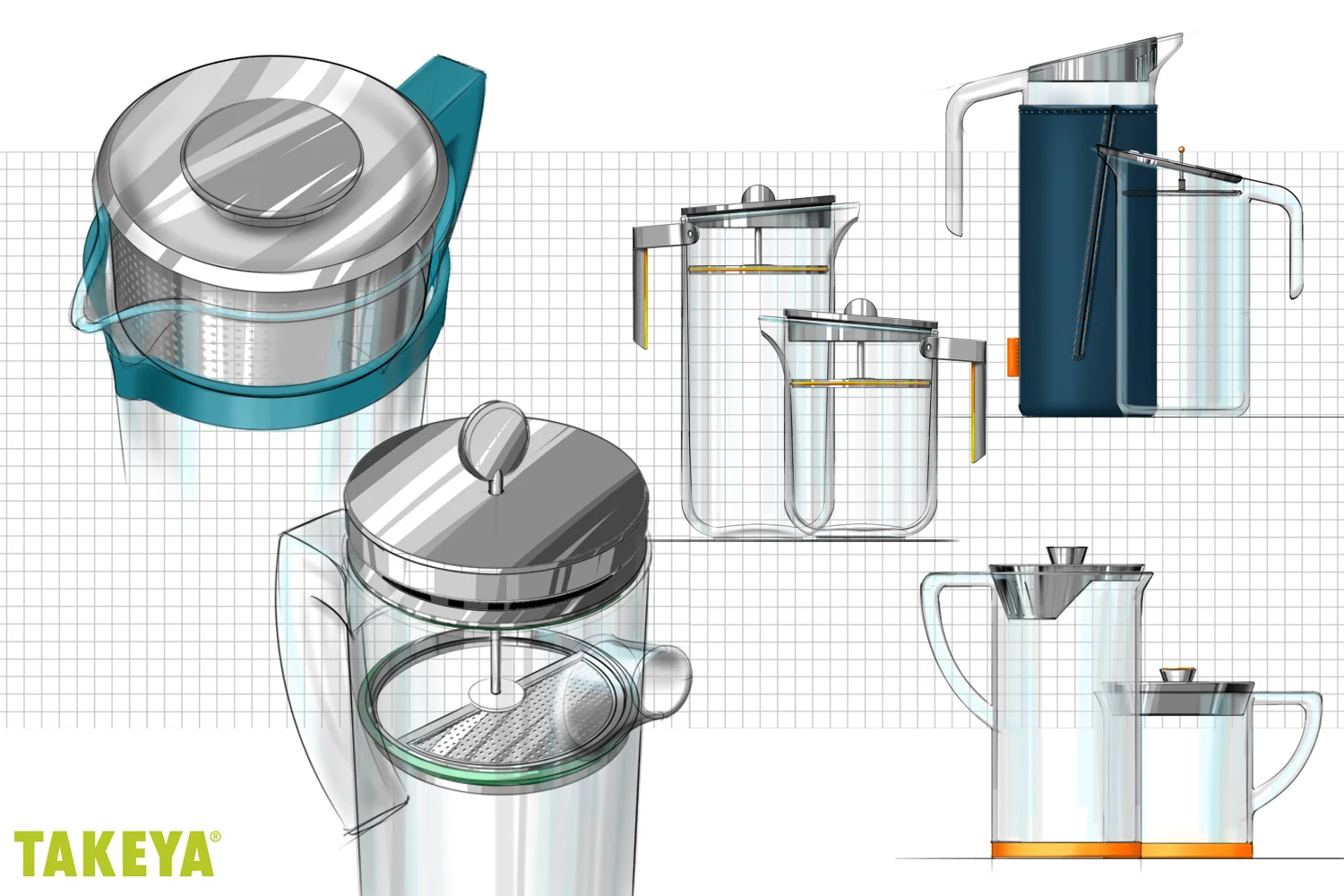 Takeya glass french press set