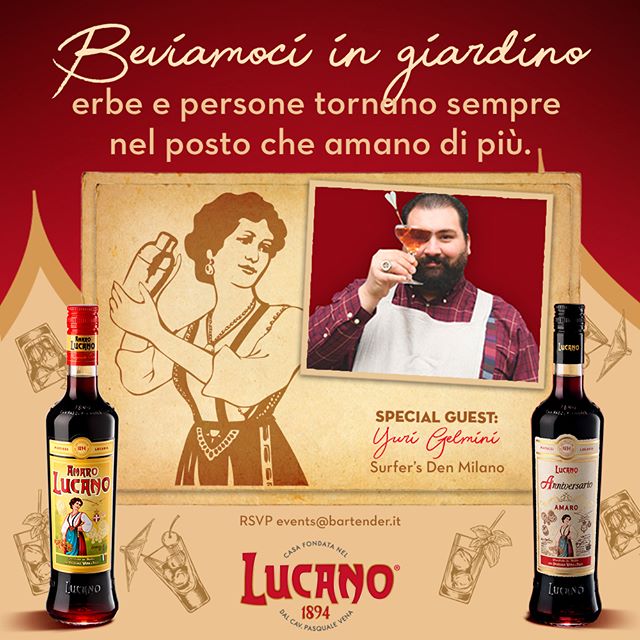 The tradition of @amarolucano1894 meets the creativity and innovation of great international bartenders such as @yurigelmini. See you on Monday, May 7th at the &quot;enchanted garden&quot; of @surfersden for a Masterclass in which herbs and spices wi