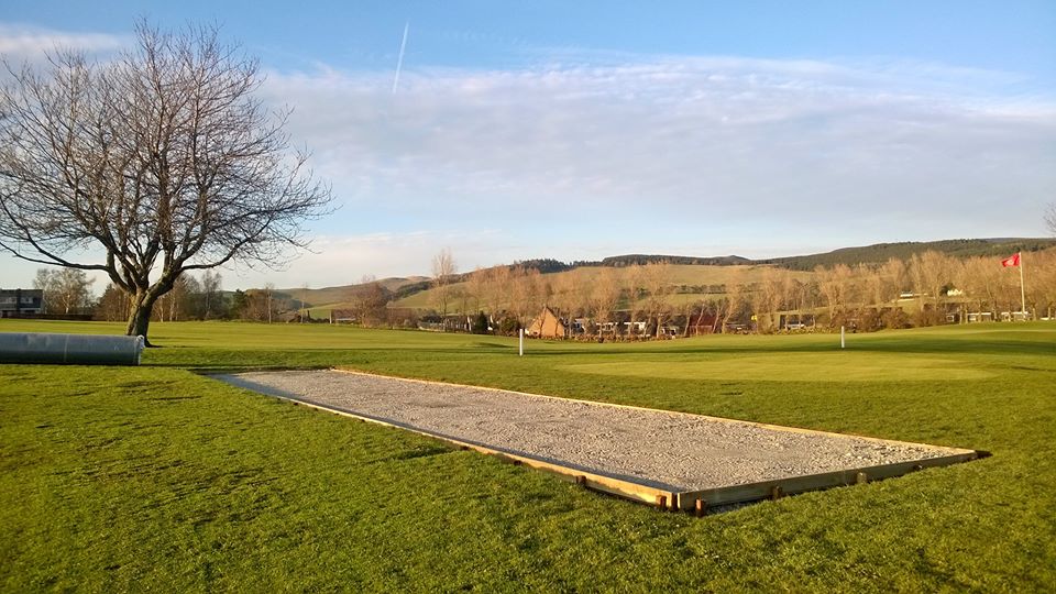 development work ahead of the new all weather surface being installed