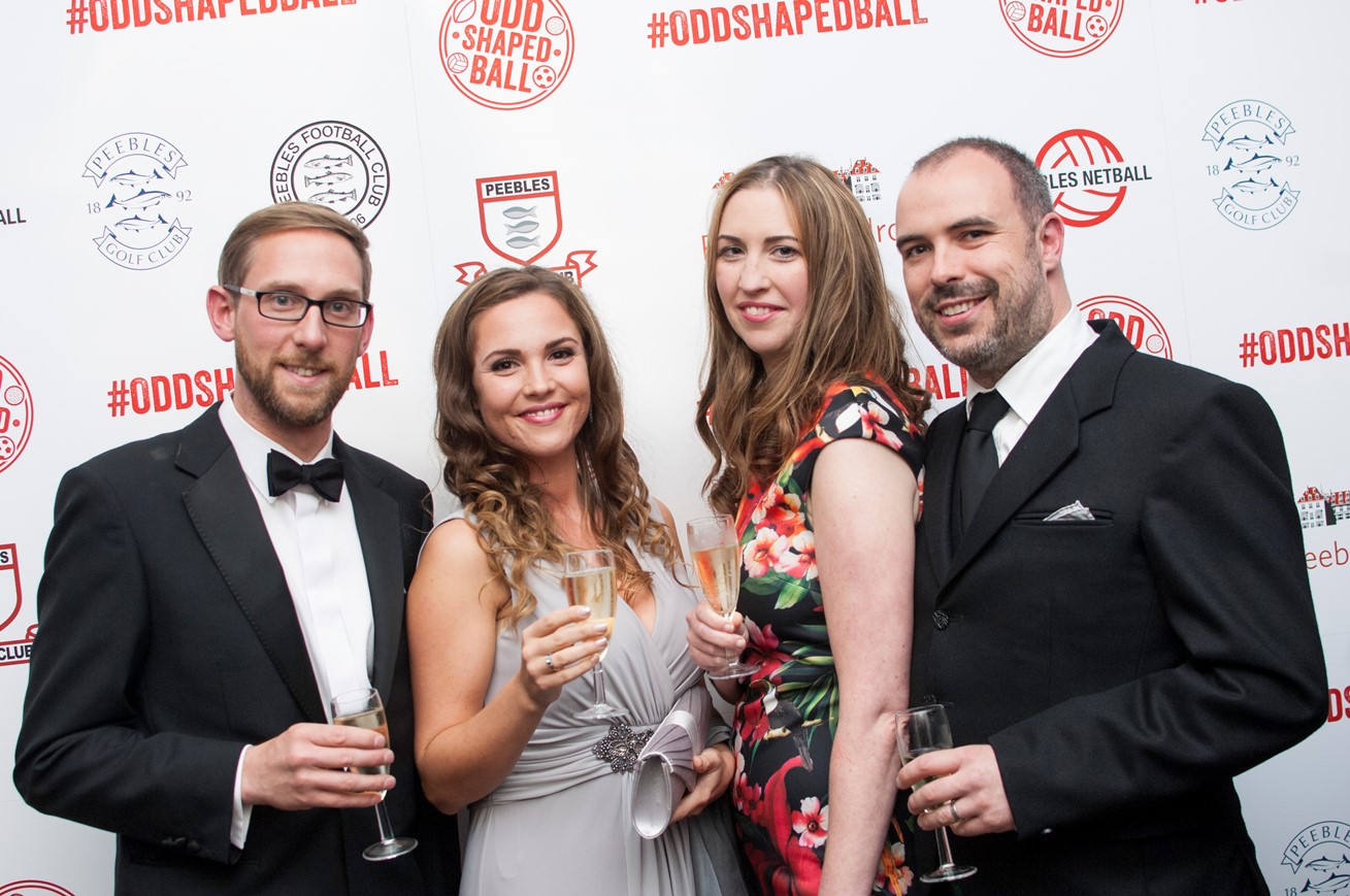Guests lined up on the red carpet at the Odd Shaped Ball