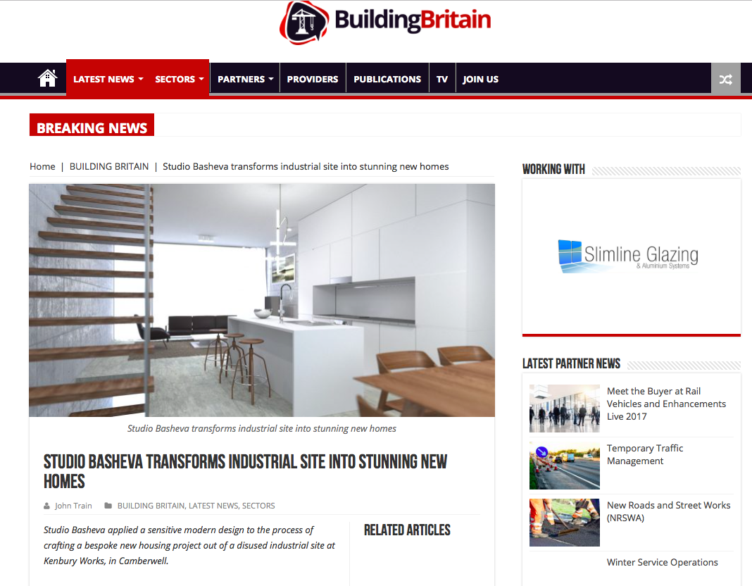 Studio Basheva's South London project, Kenbury Works, has been featured on the Building Britain website. For the full article: http://www.businessbritainmedia.co.uk/studio-basheva-transforms-industrial-site-stunning-new-homes/