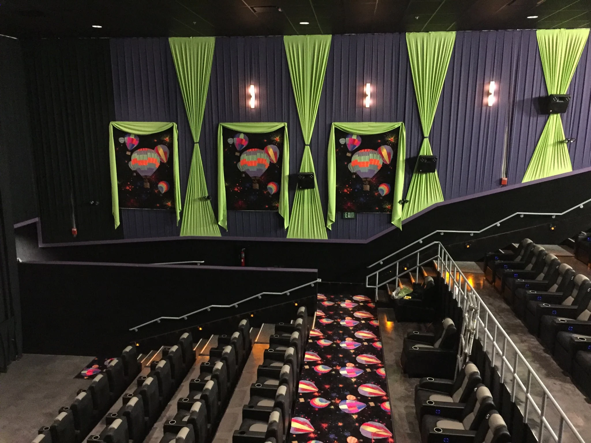 installation of seats, wall treatments, sound systems, and frontend arrays