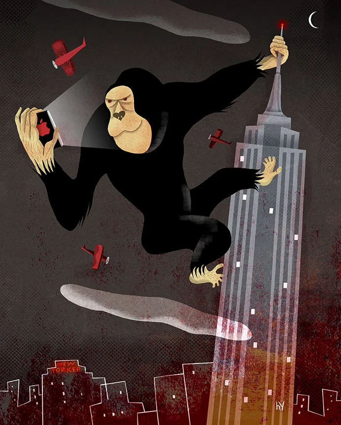Kong checks his texts