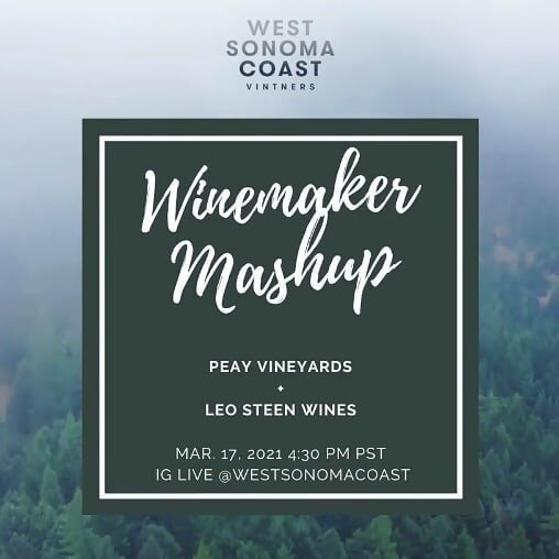 Must-see-IGTV tomorrow (Wednesday 4:30PST) as the&nbsp; @westsonomacoast&nbsp;welcomes Annapolis phenom Vanessa Wong of&nbsp;@peay_vineyards&nbsp;and Leo Steen of&nbsp;@leosteen_wines&nbsp;to the third installment of our fireside chats.

Will Leo be 