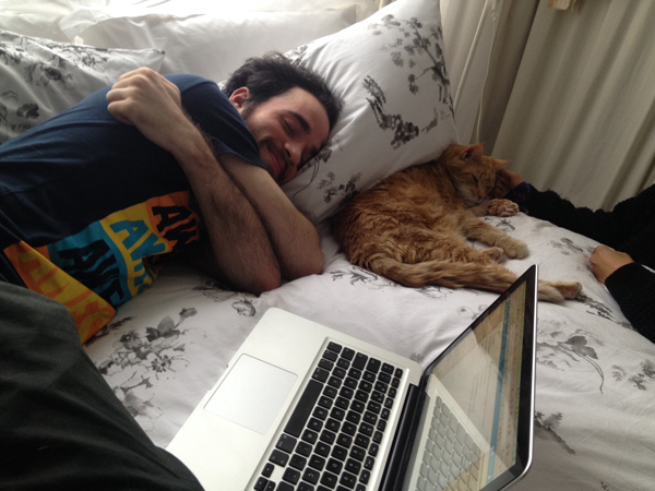Cat nap for Tiago after a long day propping up that boom