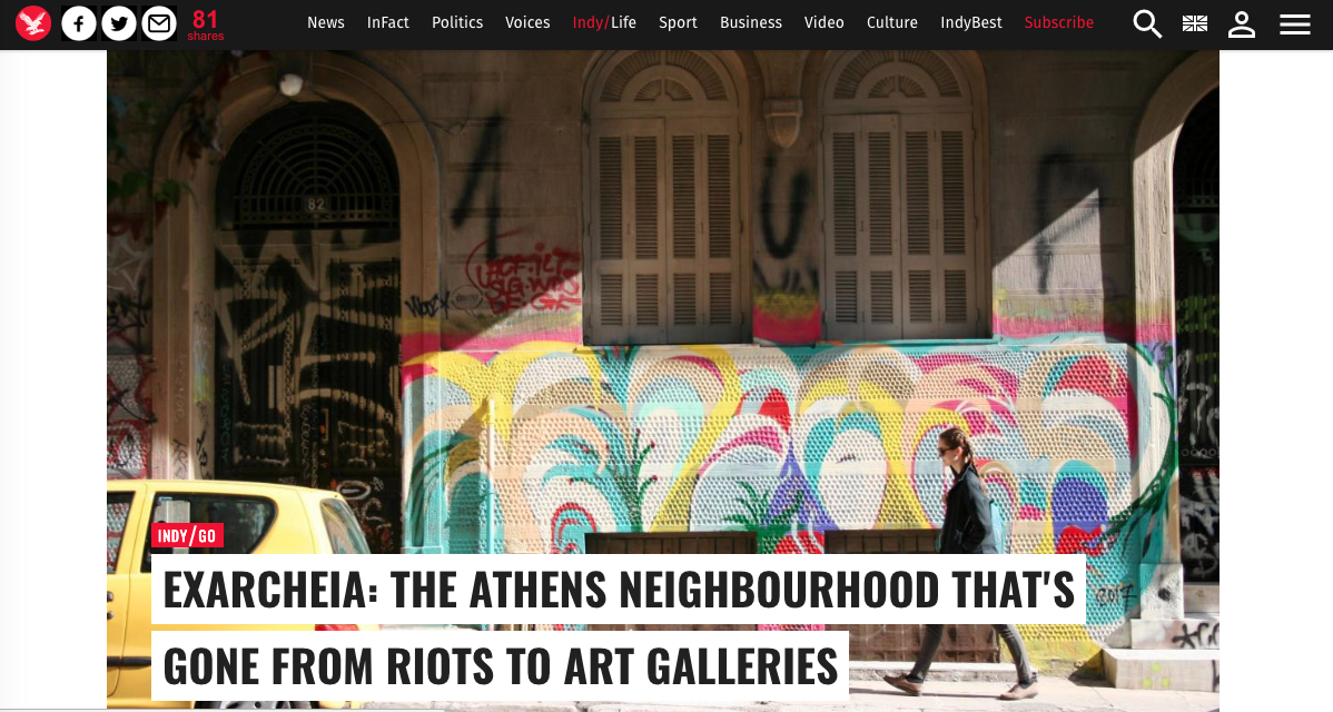 The Independent - Exarcheia, The Athens Neighbourhood that's Gone from Riots to Galleries