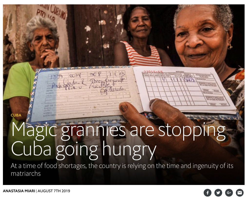Economist 1843 Magazine, Magic grannies are stopping Cuba going hungry