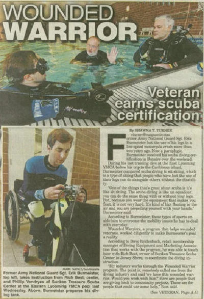 In 2009 we had the opportunity to work with Erik and the Wounded Warrior program Click here for larger image