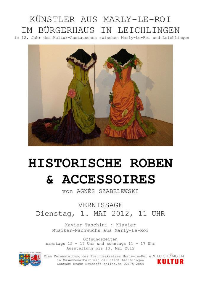 Exposition de costumes d'époque et créations d'Agnès Szabelewski en Allemagne