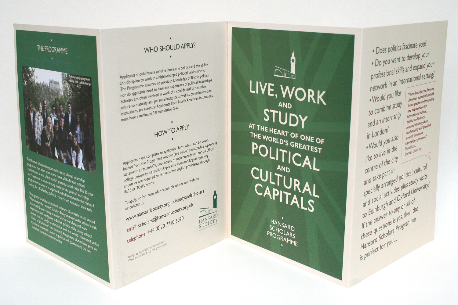 Hansard Scholars Programme: exterior