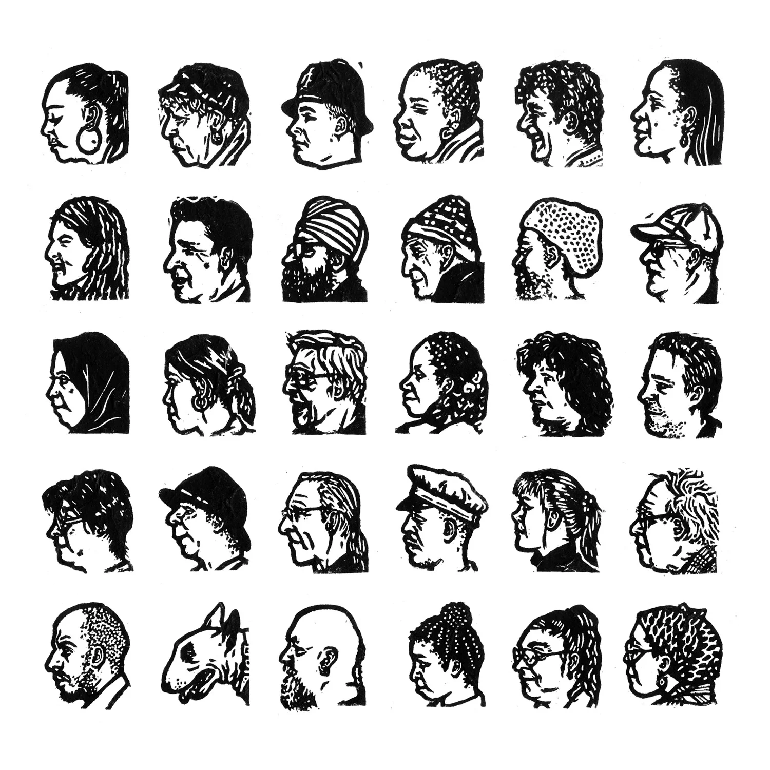 A commissioned set of accompanying illustrations, depicting local characters