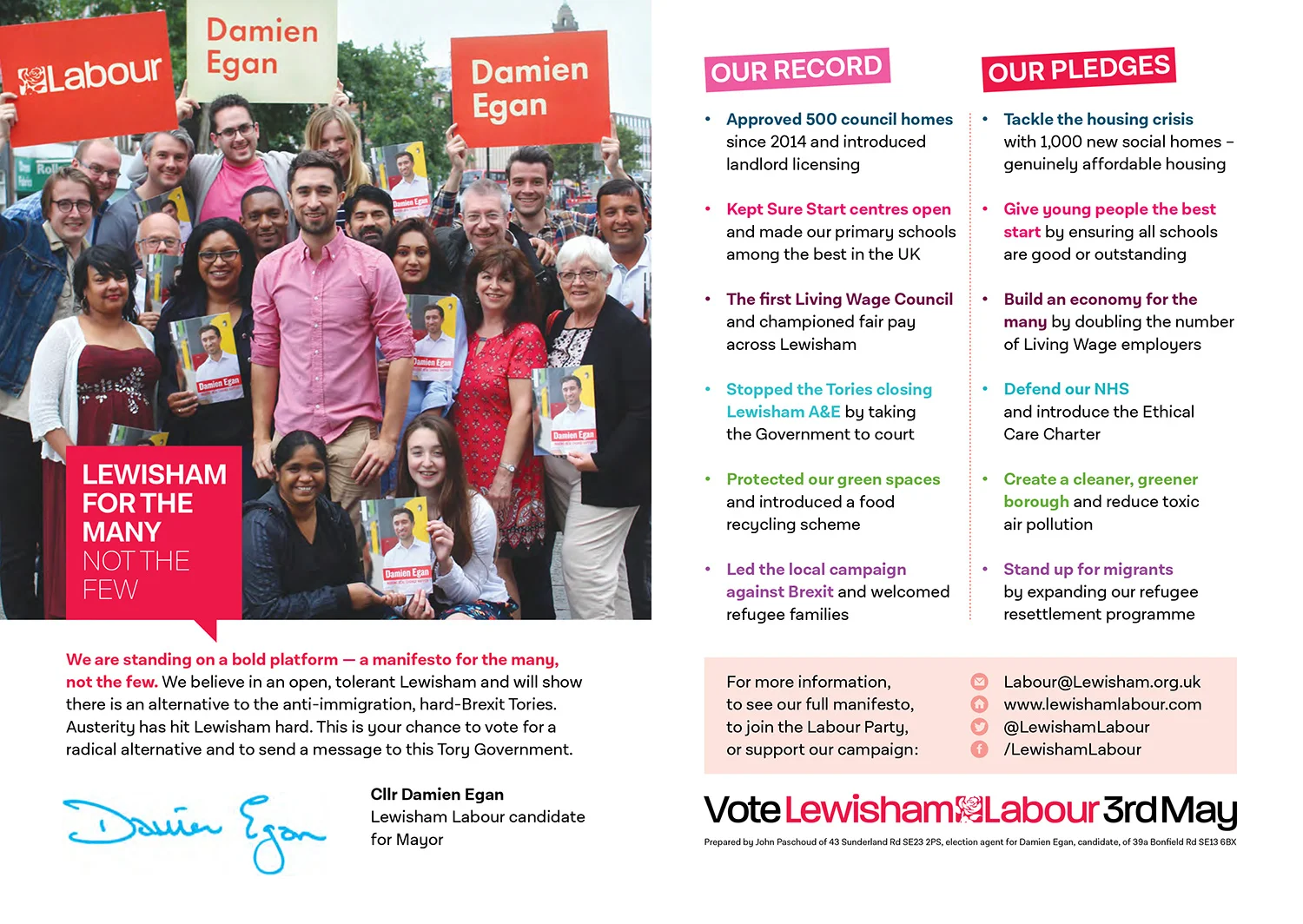 Mayoral address booklet, delivered to every voter in the borough