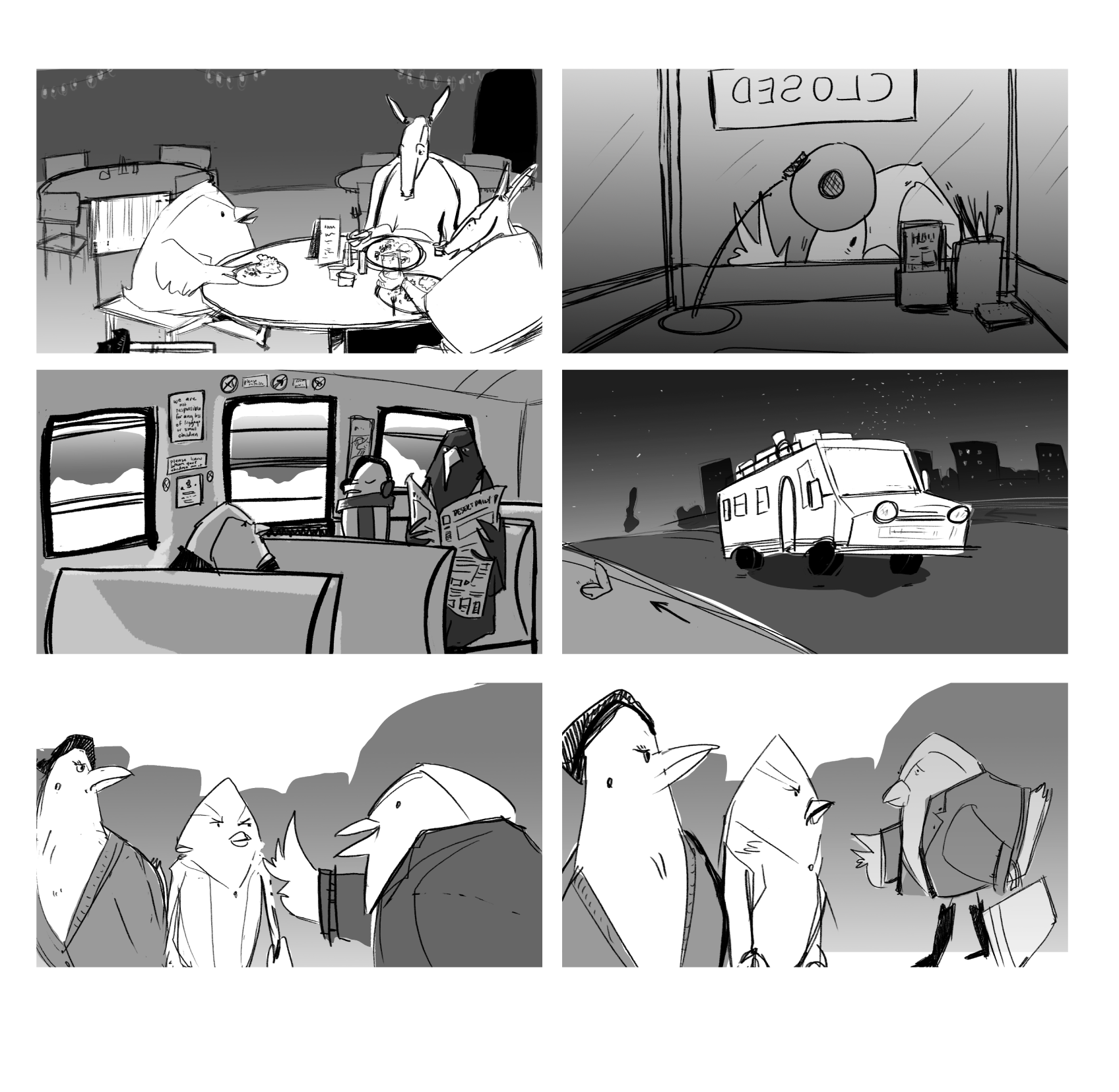 excerpts from "Charlie Parker " 2013. Full board can be viewed under the Storyboard tab