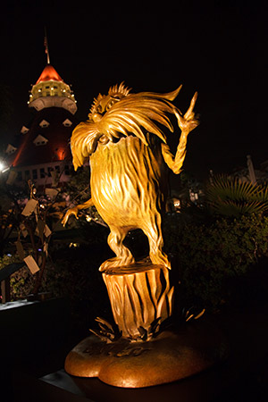 The Lorax large-scale bronze installed at the inaugural exhibition of the Bronze Tribute Collection at The Hotel del Coronado in La Jolla, CA.