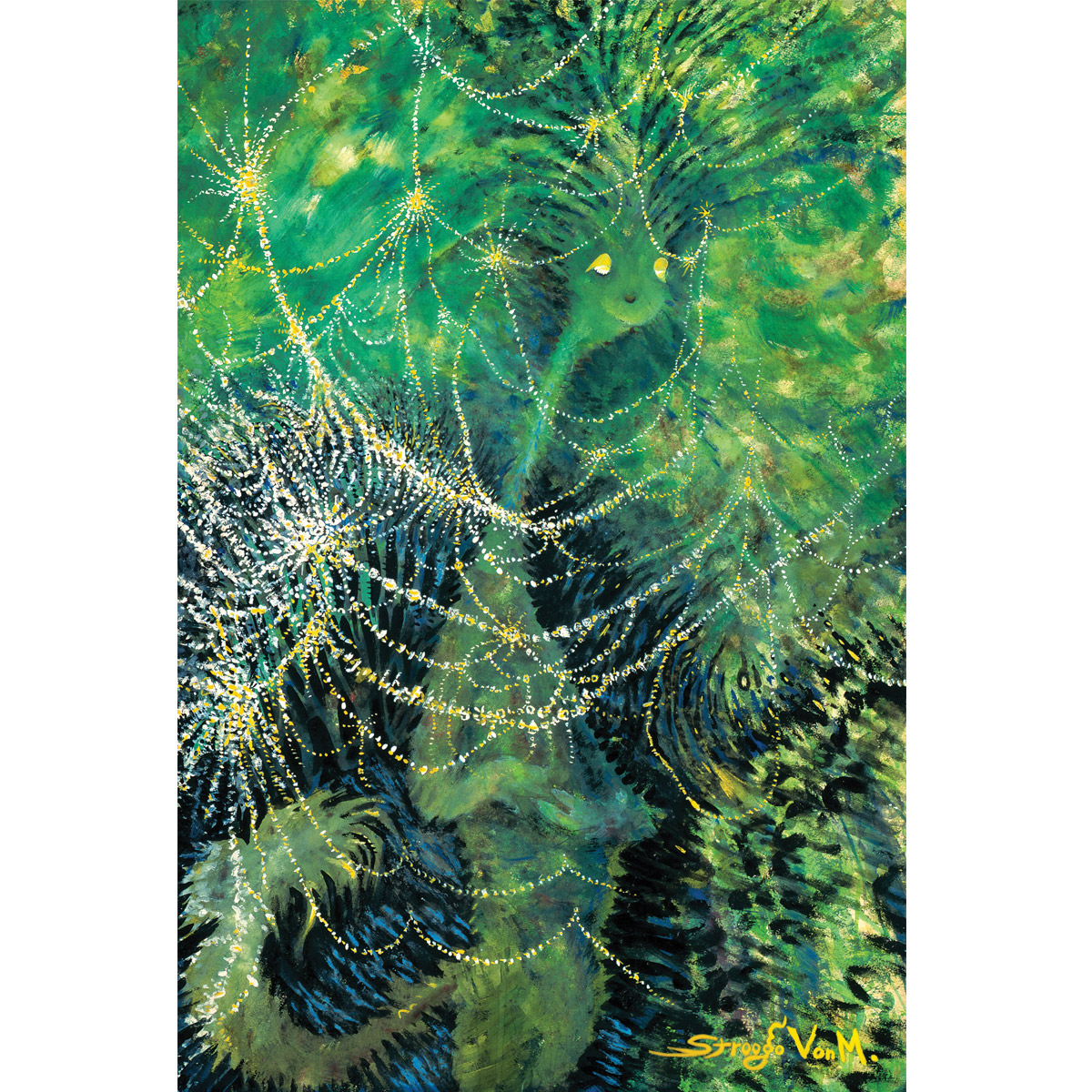 Green Cat With Lights