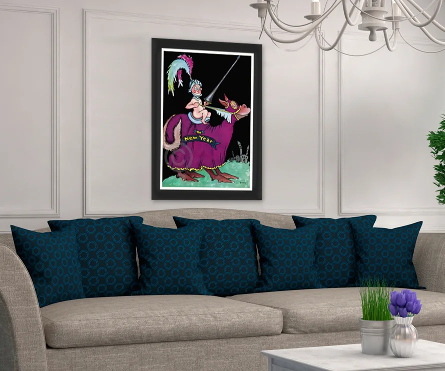 Above image includes a framed rendering for illustration purposes only. Please contact your art consultant for specific framing options.