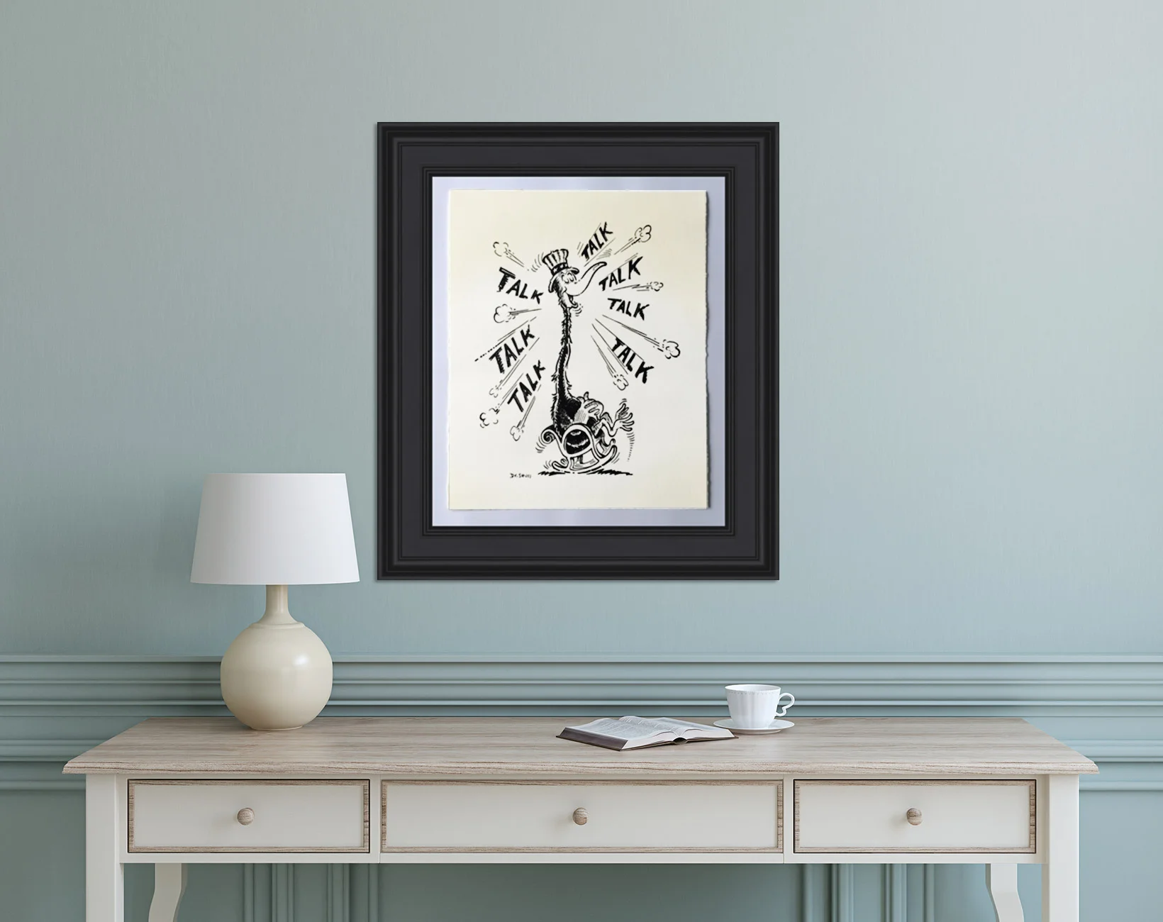 The above image includes a framed rendering using Larson Juhl's Arqadia 90971.