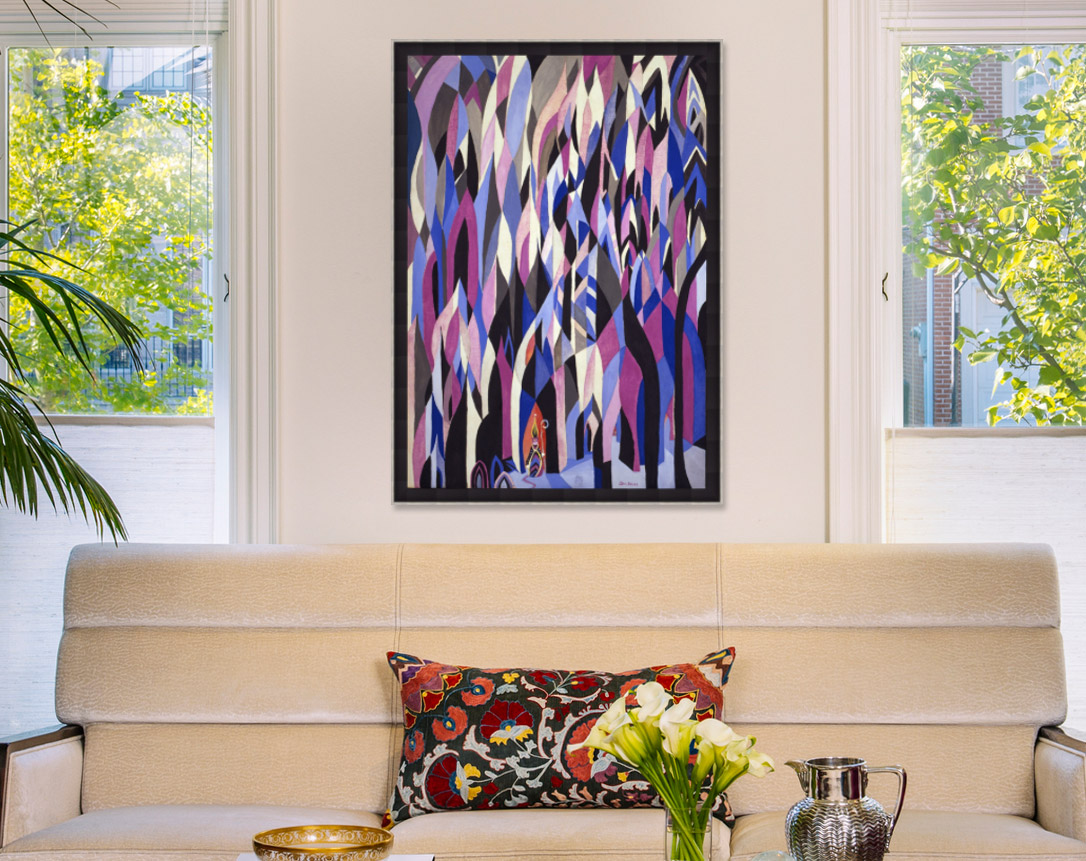 Above image includes a framed rendering for illustration purposes only. Please contact your art consultant for specific framing options.