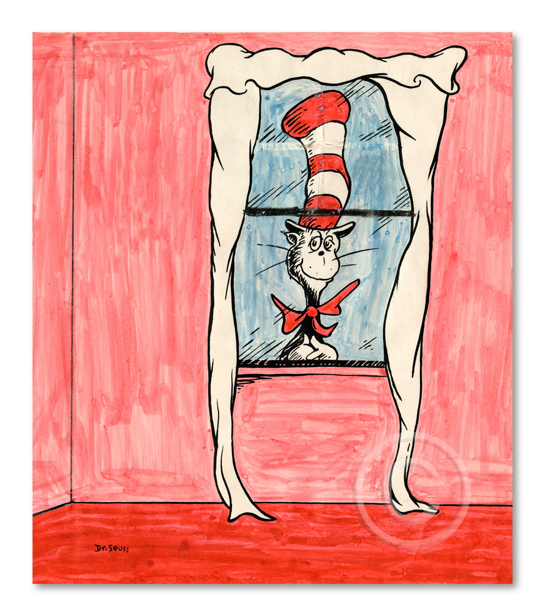 The Cat 60th Anniversary Mixed-Media Pigment Print on Archival Paper, 29" x 25" with deckled edges Limited Edition of 395 Arabic Numbers, 99 Patrons' Collection, 155 Collaborators' Proofs, 2 Printer's Proofs, and 5 Hors d'Commerce. An additional 60 prints will be specially reserved in commemoration of the 60th anniversary of The Cat. A limited quantity of prints from the Arabic portion of the edition have been designated as matching numbered suites for these 60th anniversary titles.