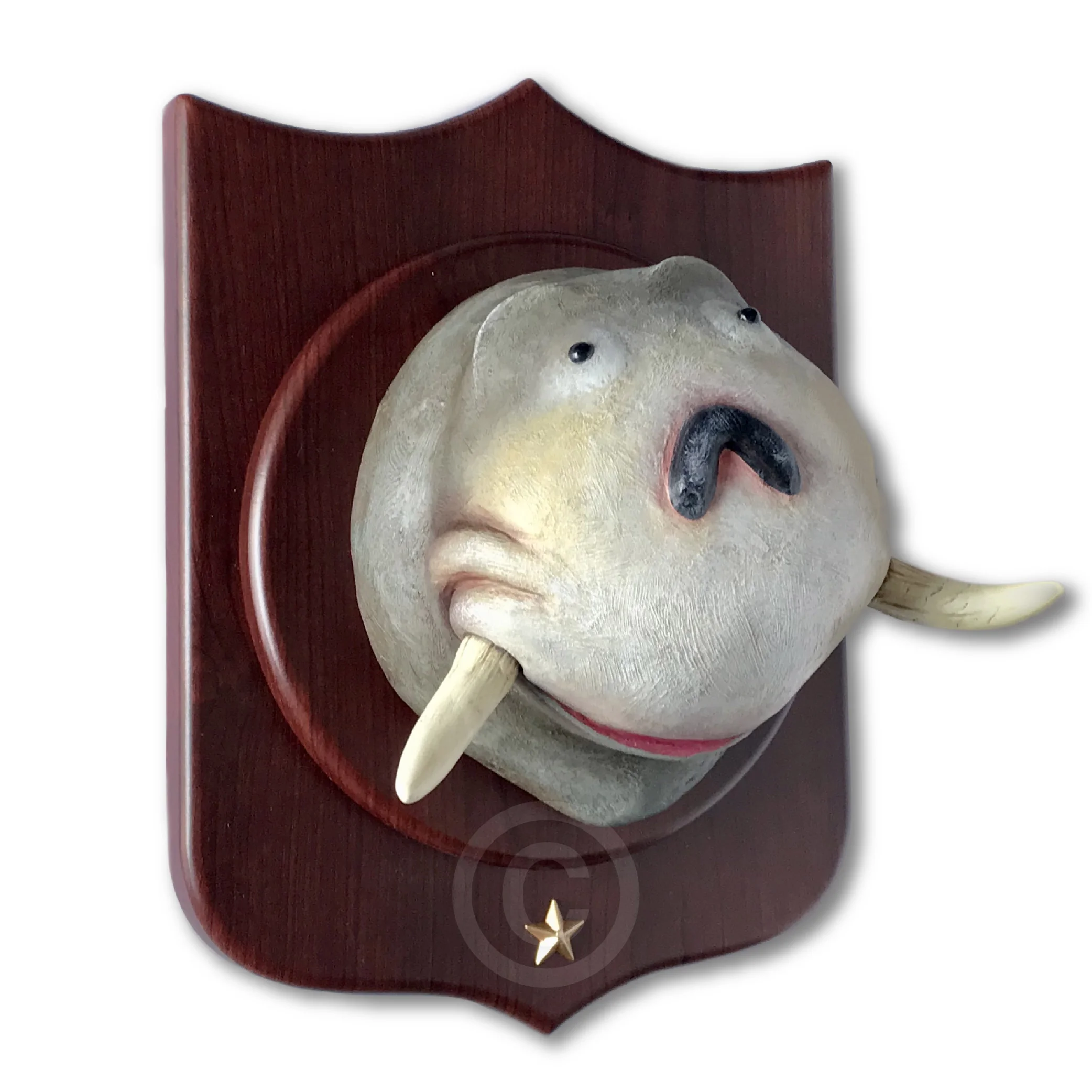 The Seasick Walrus Hand-painted Cast Resin Sculpture Sculpture Dimensions: 6.37” h x 7.25” w x 4.5” d Limited Edition of 850 Arabic Numbers, 99 Patrons’ Collection, 155 Collaborators’ Proofs, 5 Hors d’Commerce