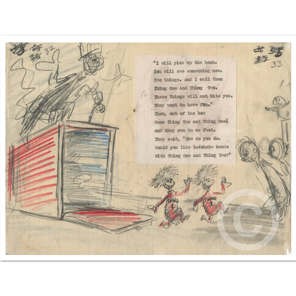 Out Of The Box Came Thing Two And Thing One Triptych The Art Of Dr Seuss Collection Published By Chaseart Companies