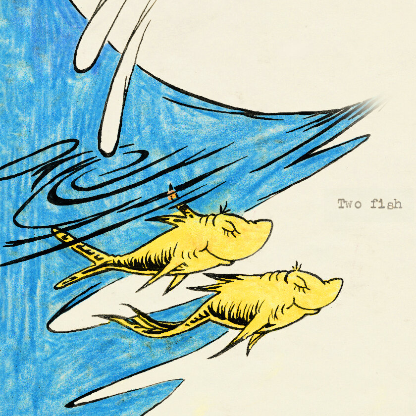 One Fish Two Fish Red Fish Blue Fish 60th Anniversary — The Art of Dr.  Seuss Collection, Published by Chaseart Companies