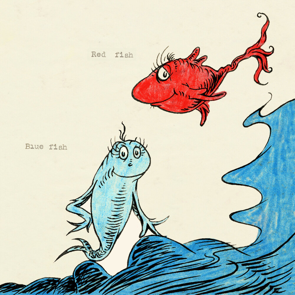 One Fish Two Fish Red Fish Blue Fish 60th Anniversary — The Art