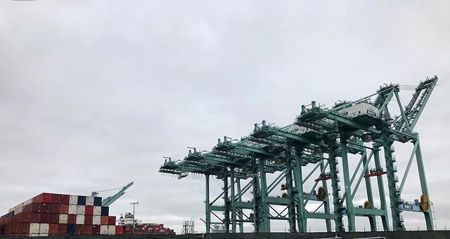 San Pedro. From yesterday. 🏗 #Ship #Port #Crane #LA #freight