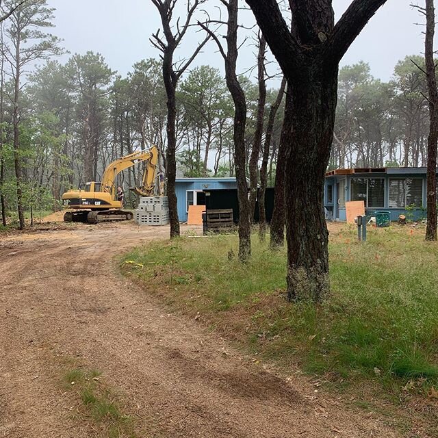 Foggy septic day! Yes!! #highlandblue #basicsfirst #constructionprogress