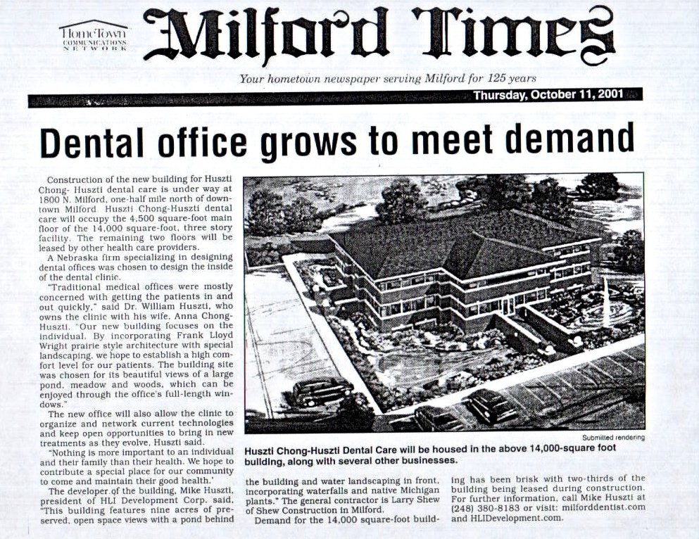 Milford times newspaper- Huszti dental grows.jpg