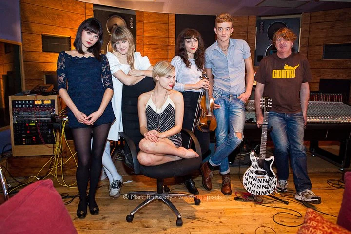 The Like in the studio with producer Joe Cross, London UK
