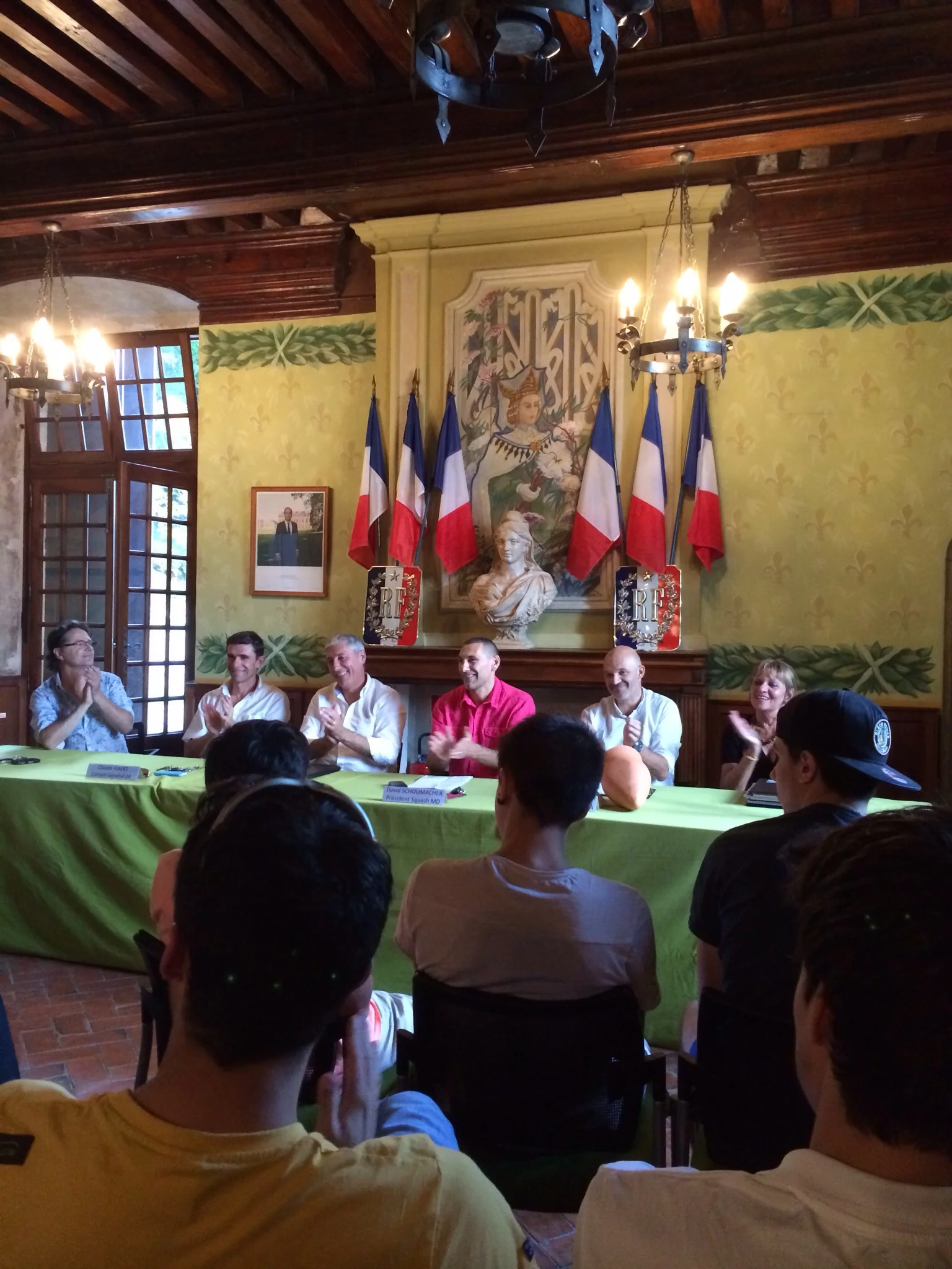 Opening tournament press conference hosted by the mayor of the village, held in a 17th century castle. ESPN must have gotten lost, didn't see them there 