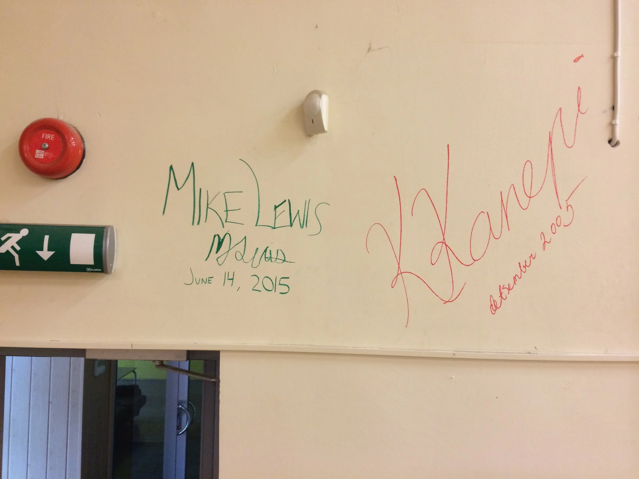 Signed the wall at Aliis' club in Pärnu. I'll be back.
