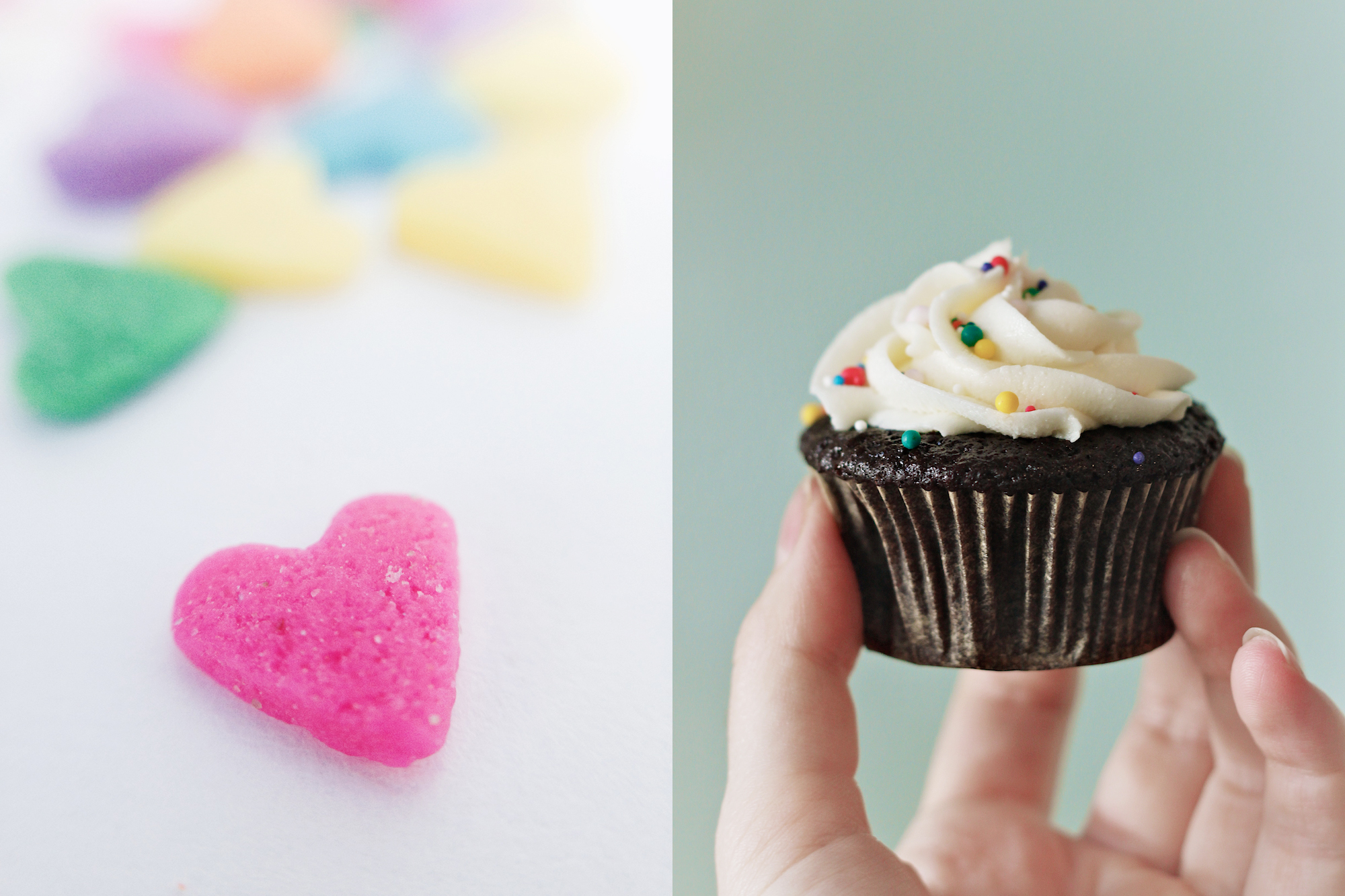 candy hearts and cupcake diptych.jpg