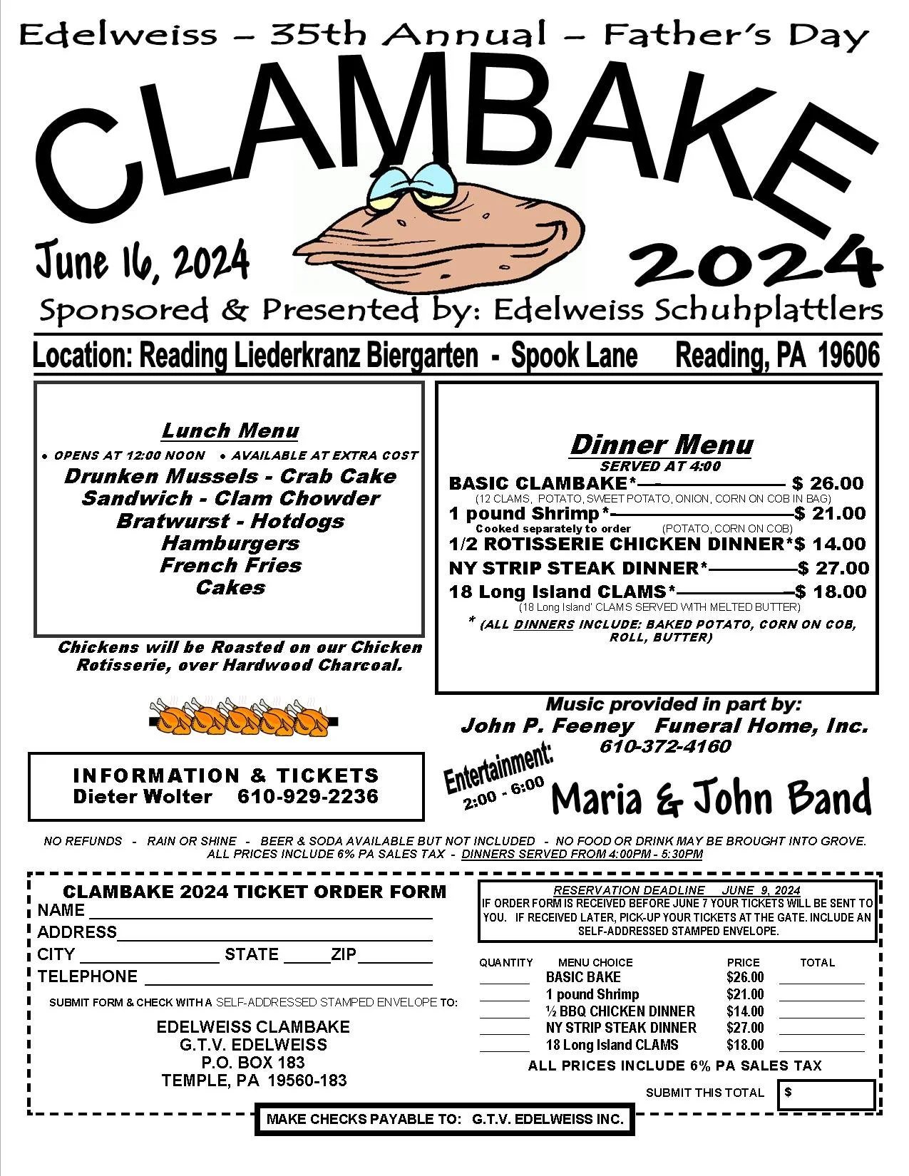 G.T.V. Edelweiss Father's Day Clambake