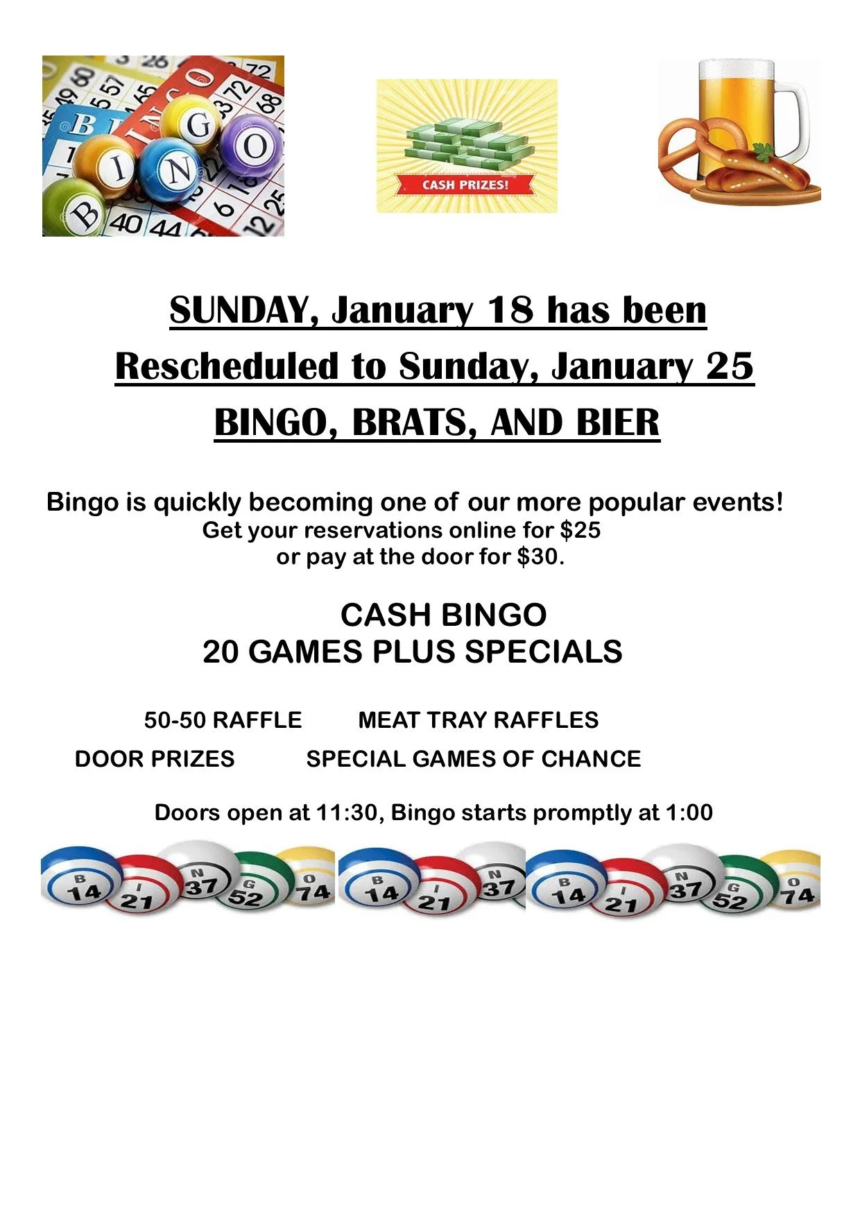 Postponed: Bingo, Brats & Bier!